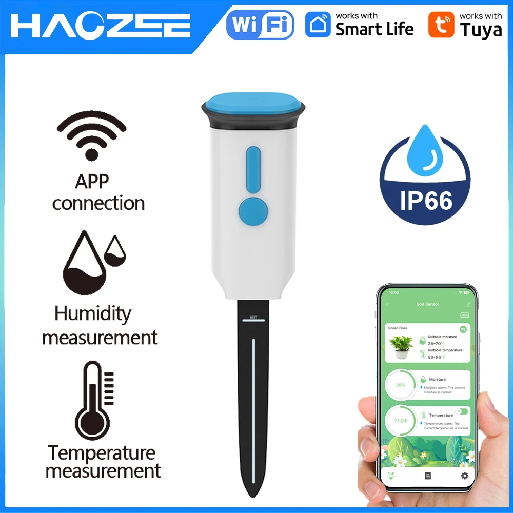Smart Garden Monitor - Датчик влажности почвы Haozee Tuya Smart