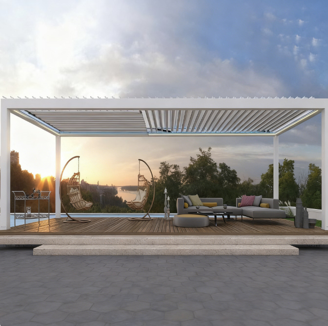 Smart Garden Construct - Алюминиевая венецианская пергола, электрический умный солнцезащитный