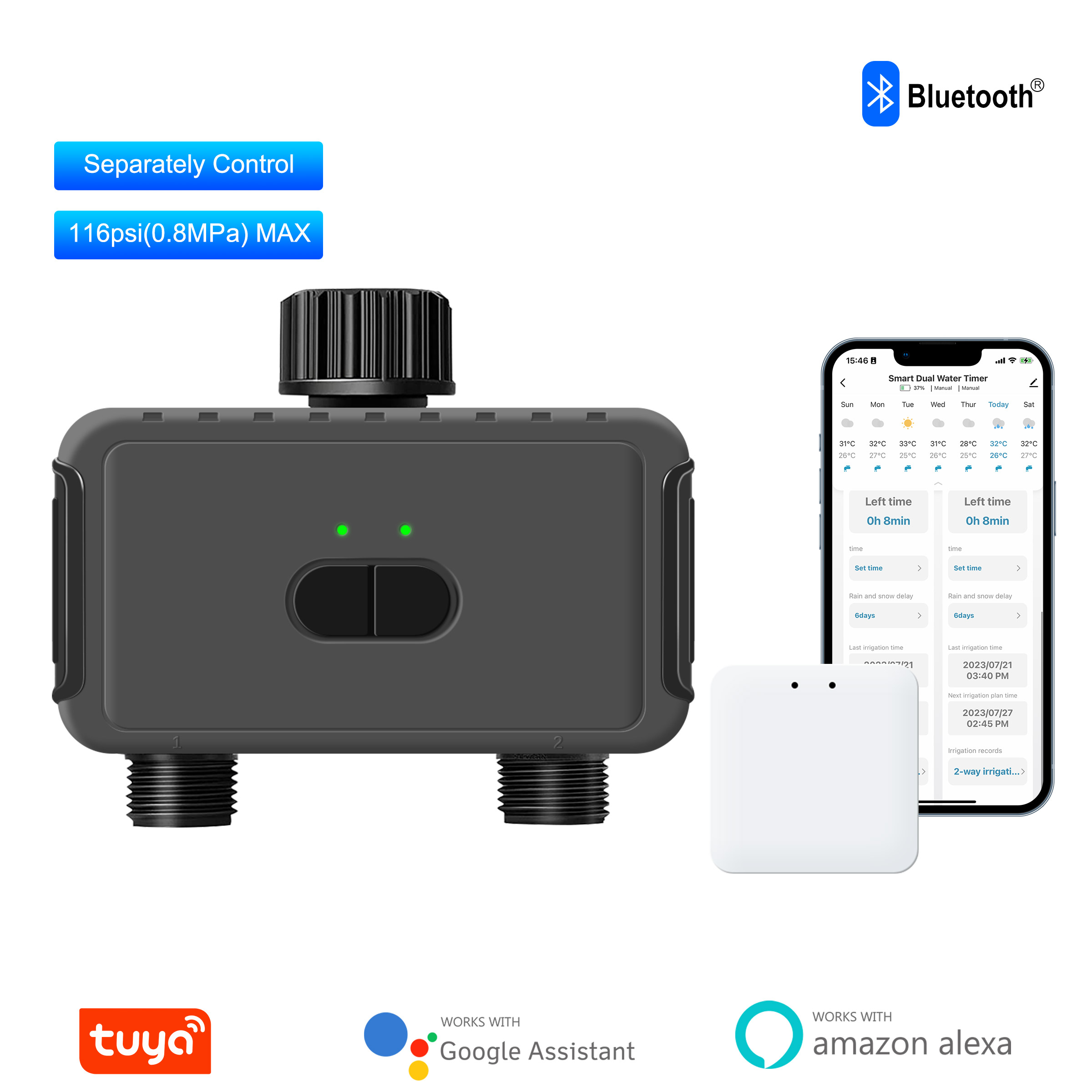 Smart Garden Water Features - Умный программируемый таймер KEMEK, 2-зонный Wi-Fi,